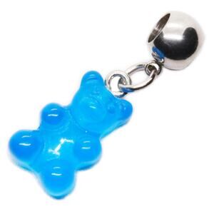 Elegant Blue Gummy Bear Charm - Stylish Gummy Bear Jewelry for Women and Men